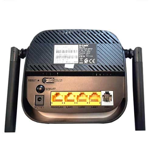 پورتهای مودم روتر بی سیم Wireless N300 دی لینک سری +ADSL2 مدل DSL-124